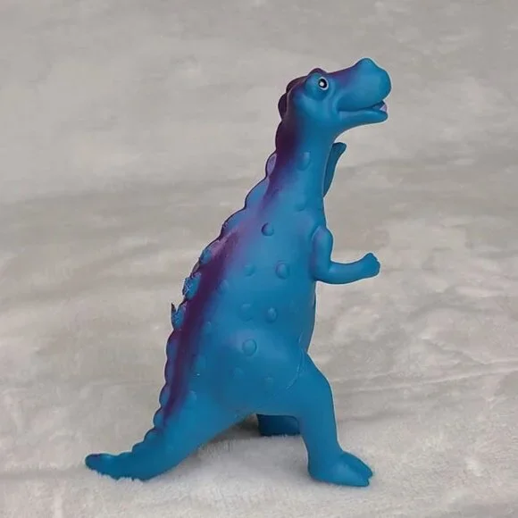 Vintage Blue Purple Dinosaur Figure Toy Cake Topper Bath Toy Greenbrier Intl - Picture 3 of 11